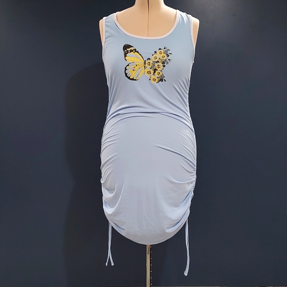 No Boundaries XL blue butterfly dress